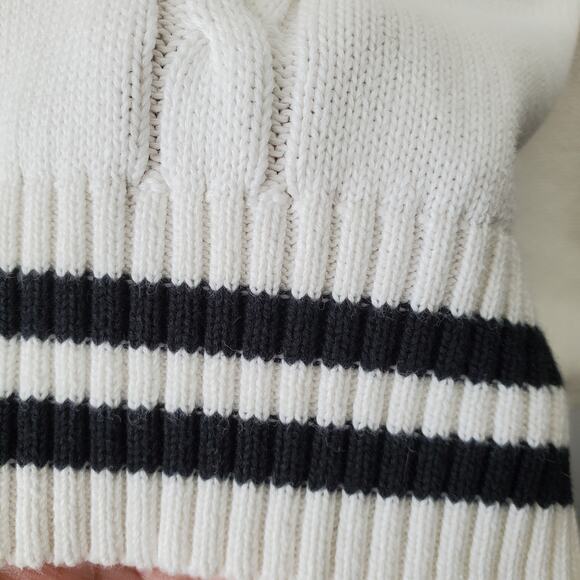 Varsity White Cotton V Neck Sweater Vest L Preppy Tenniscore Academia Old Money - Picture 3 of 9